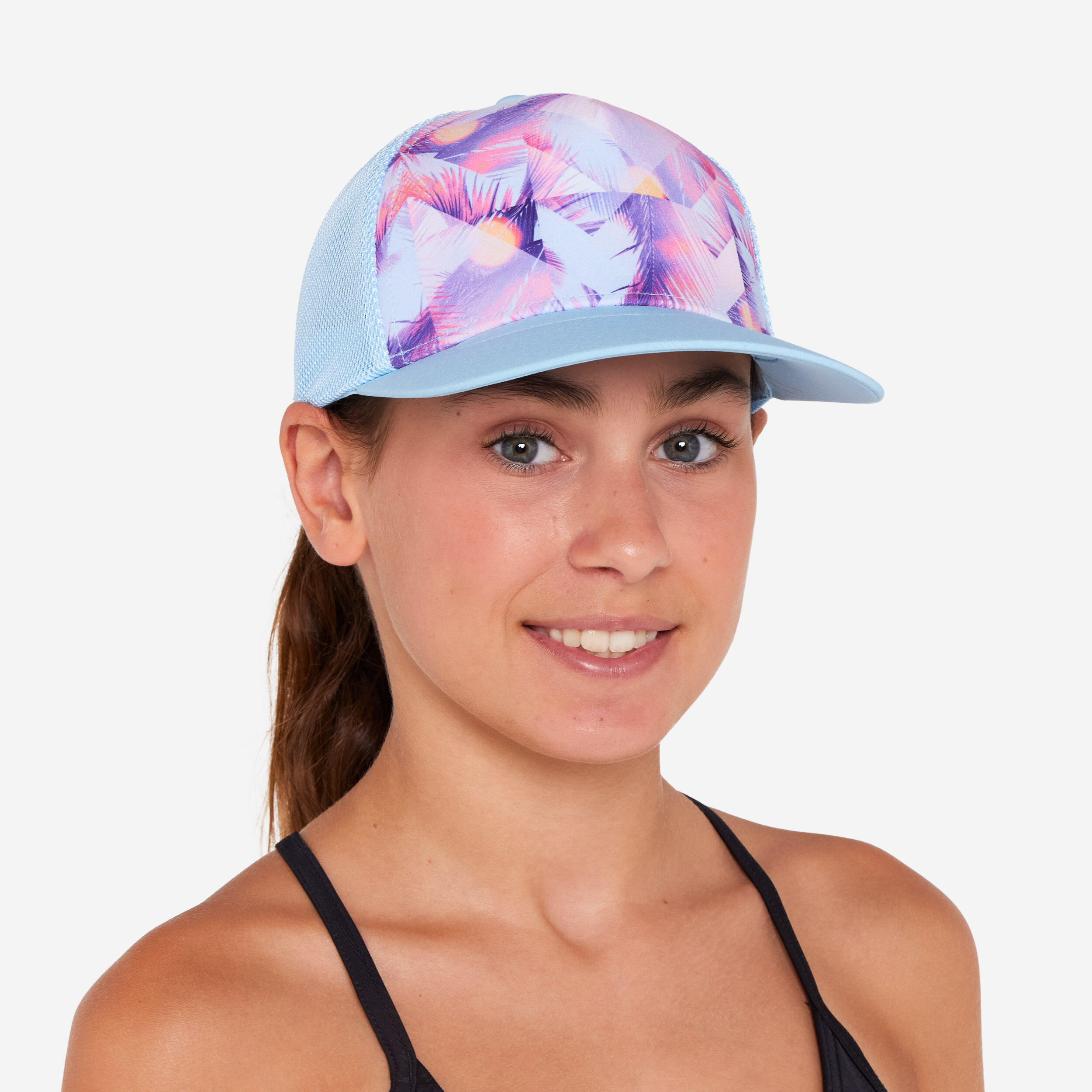 Kids’ surfing trucker cap - Posy blue