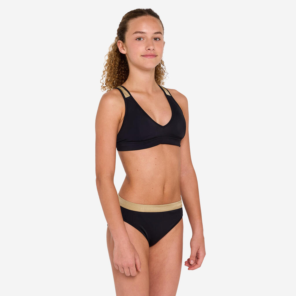 Girls’ surfing floral swimsuit bottoms - 900 Buddy pink black