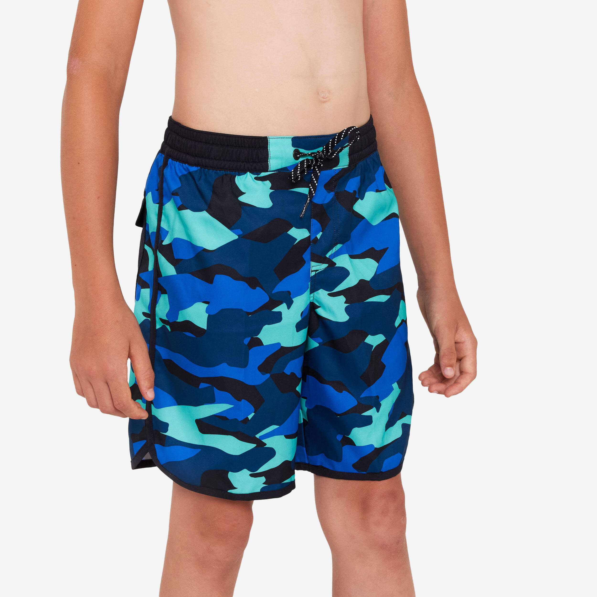 SWIMMING SHORTS 500 - BLUE/CAMO -  1