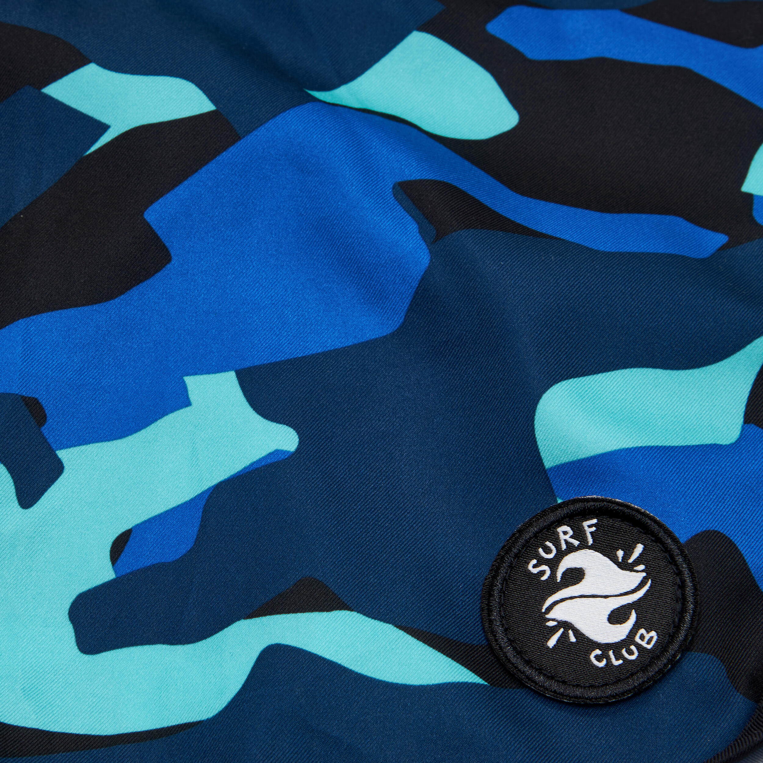 Costume mare ragazzo 500 GEOMETRIC CAMO lungo blu 5/6