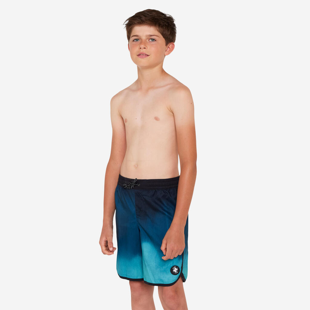 Boardshort surf Garçon - 500 Offshore vert et bleu