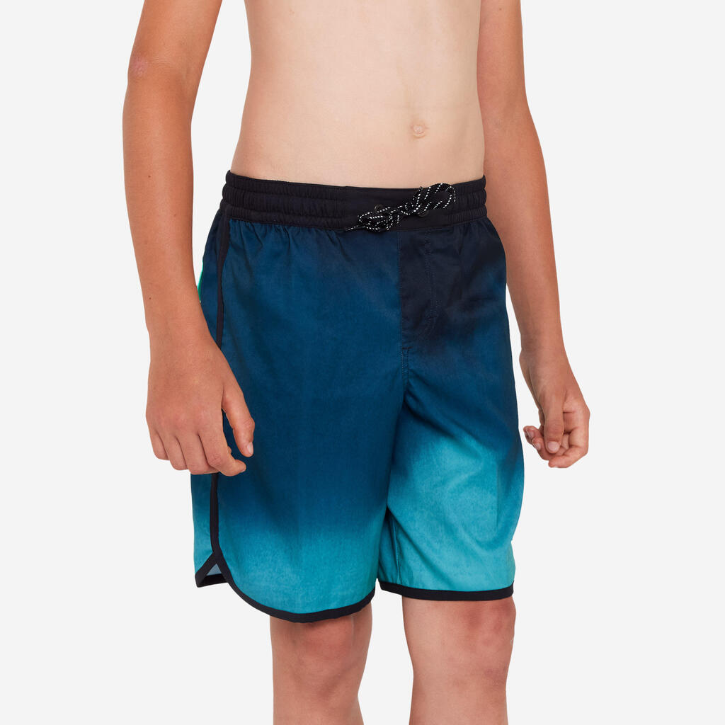 Boardshort surf Garçon - 500 Offshore vert et bleu