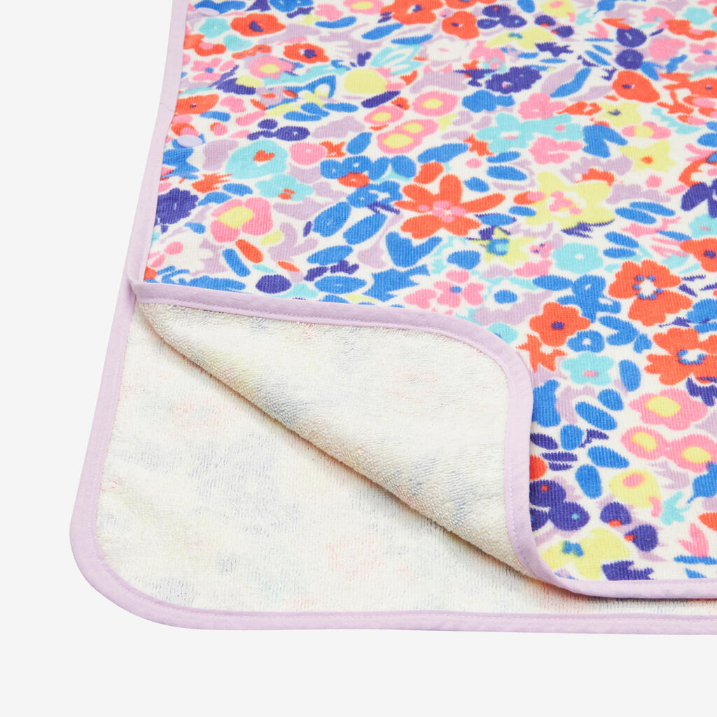 Kids’ Surf Poncho 110 to 135 cm - 500 Daisy multi-colour