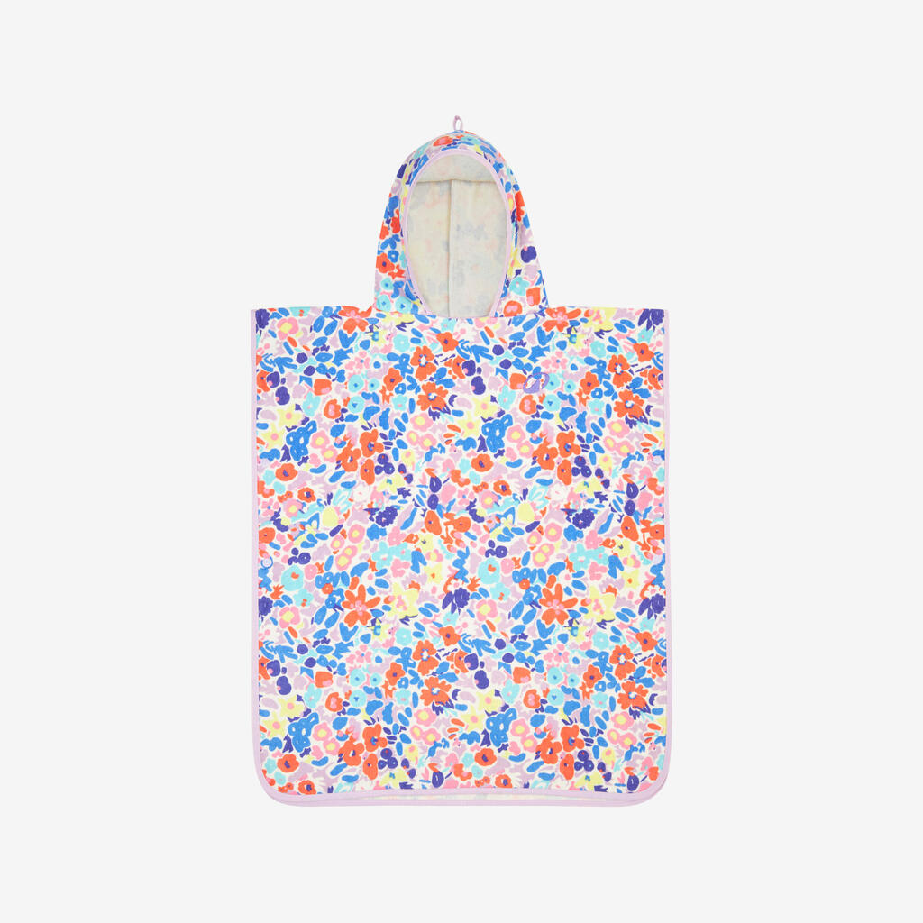 Kids’ Surf Poncho 110 to 135 cm - 500 Daisy multi-colour