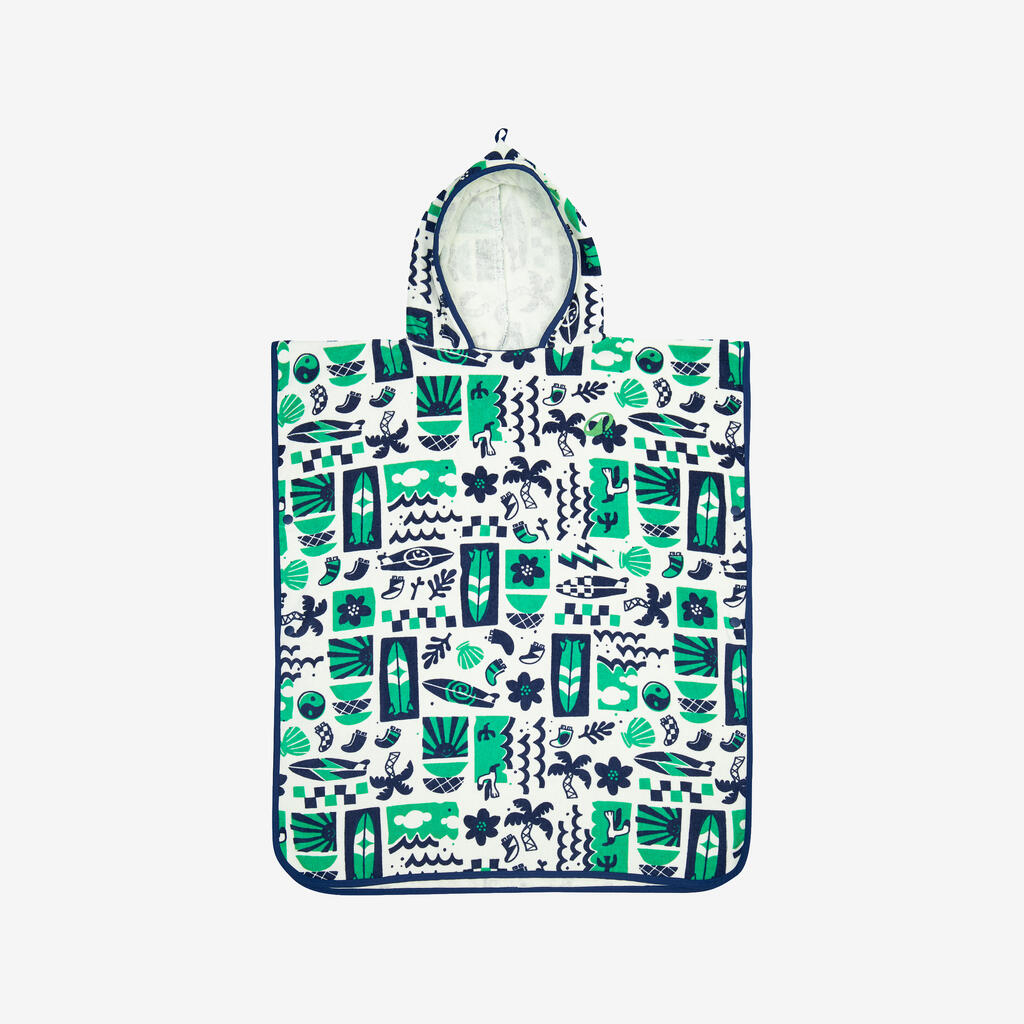Kids’ Surf Poncho 110 to 135 cm - 500 Daisy multi-colour