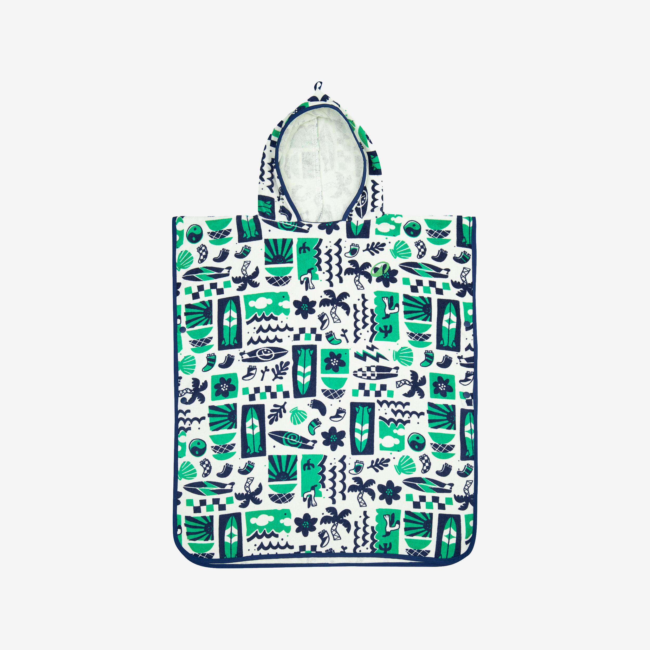 Surfponcho 500 voor kinderen Naive blauw 6/6