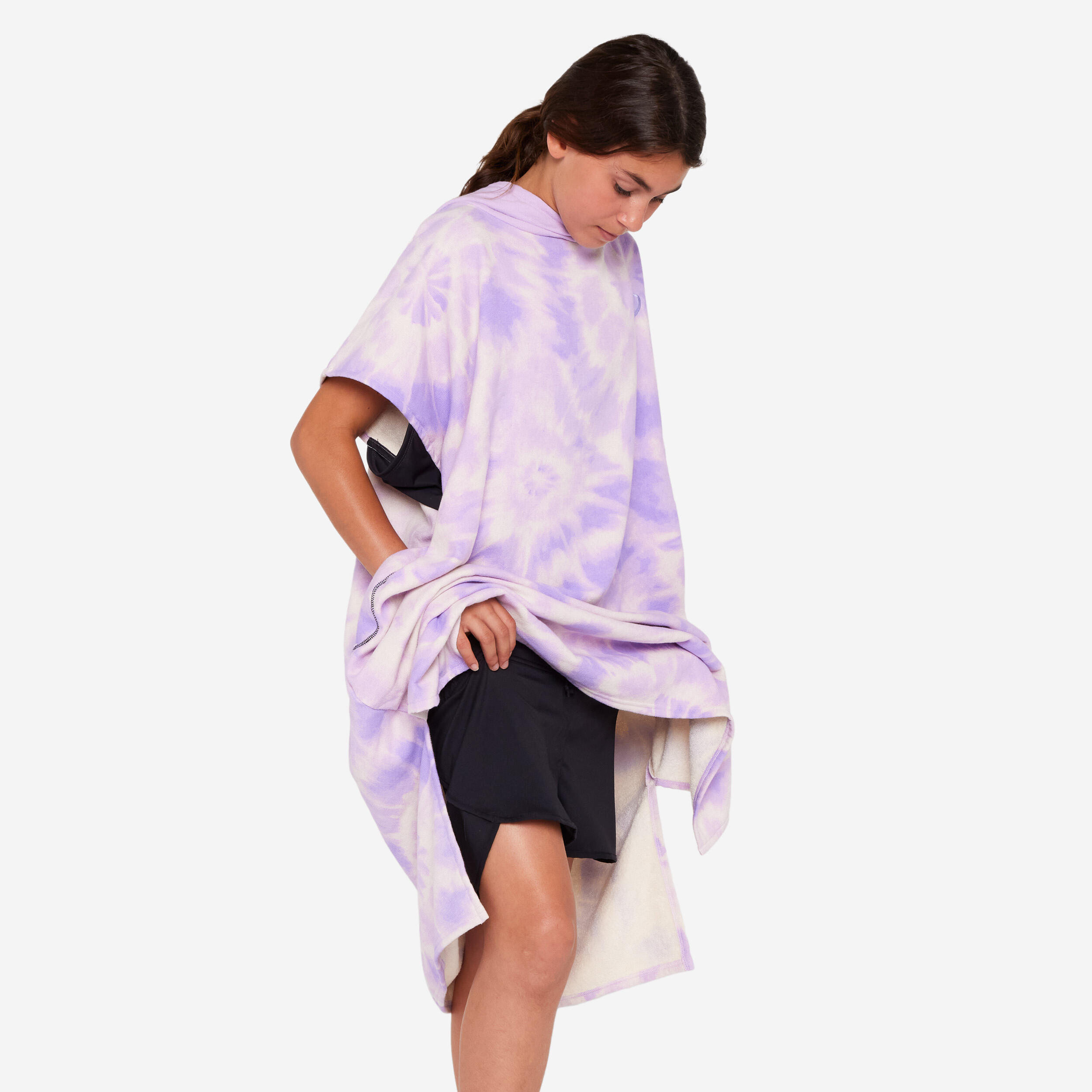 Surfponcho voor kinderen 550 Mood paars 4/8