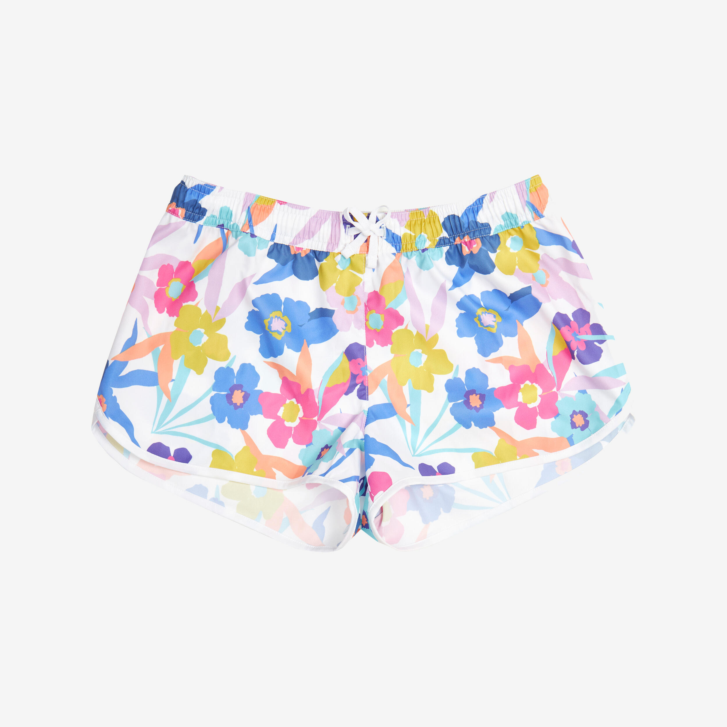 Girls’ surfing swim shorts - Katy azalea white