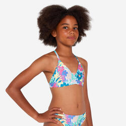 Haut de maillot de bain fleuri surf Fille - Lizy cobe multicolore