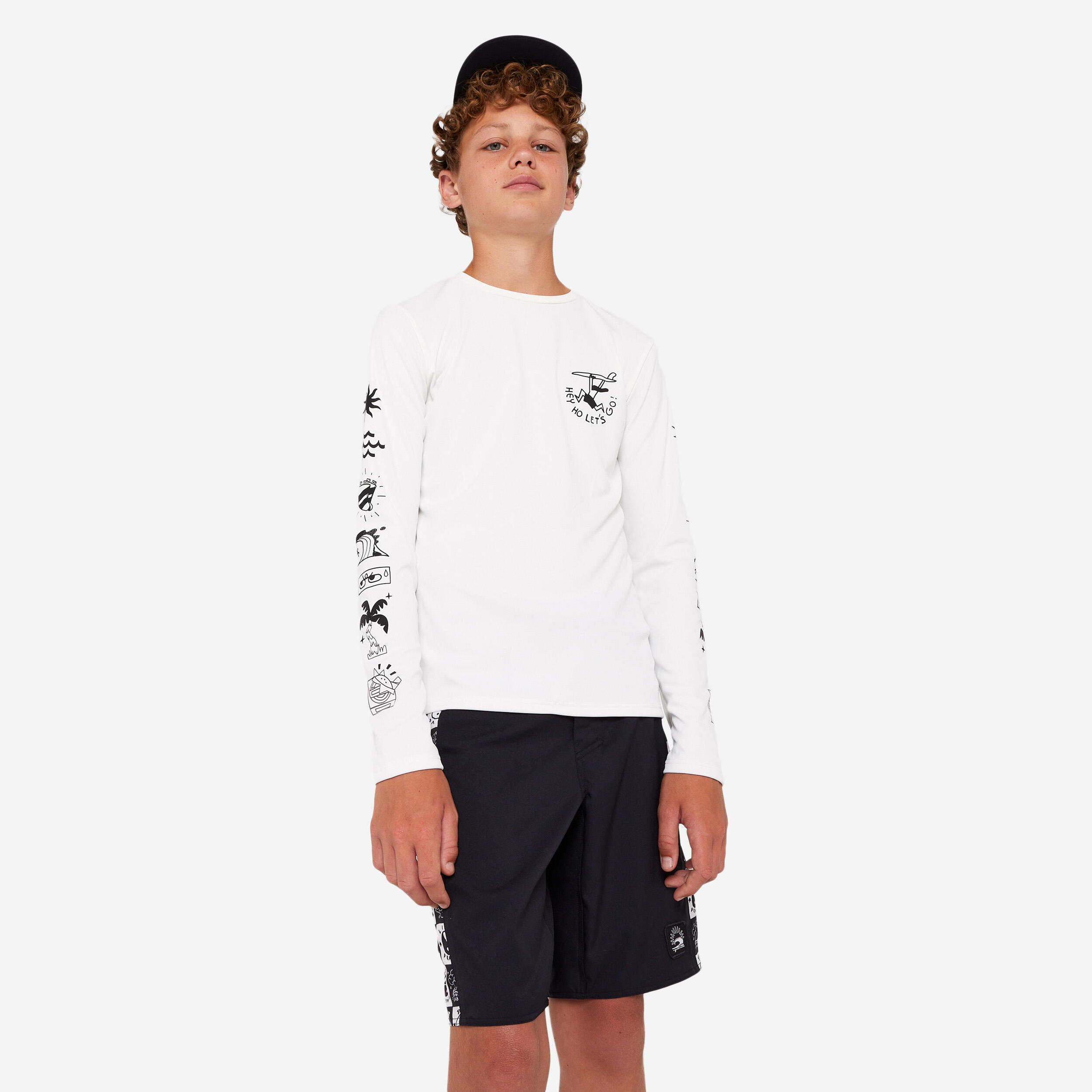 Uv-werend zwemshirt voor kinderen 100 Quiver wit 2/10