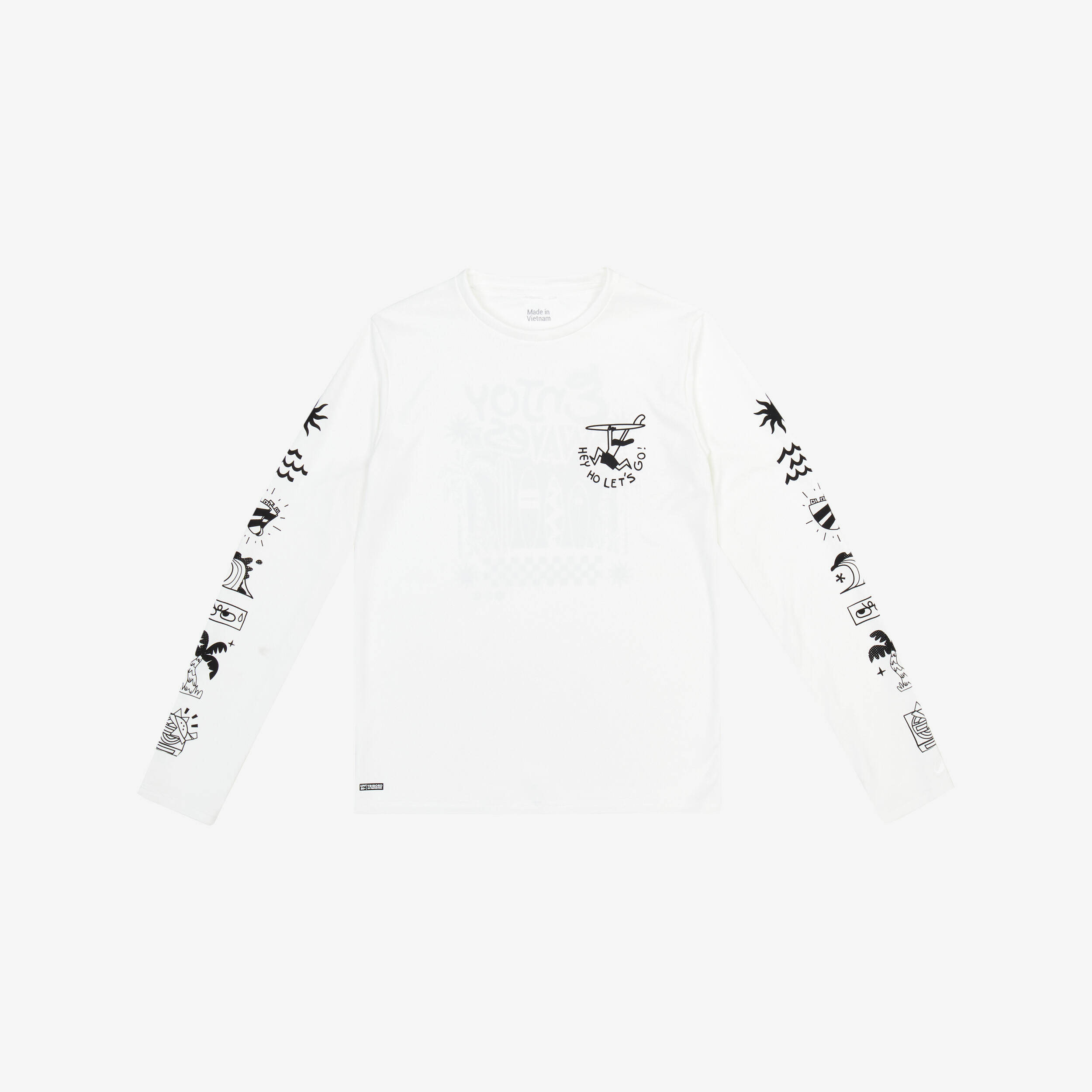 Kids’ surfing long sleeve UV-protection t-shirt - 100 Quiver white -  5