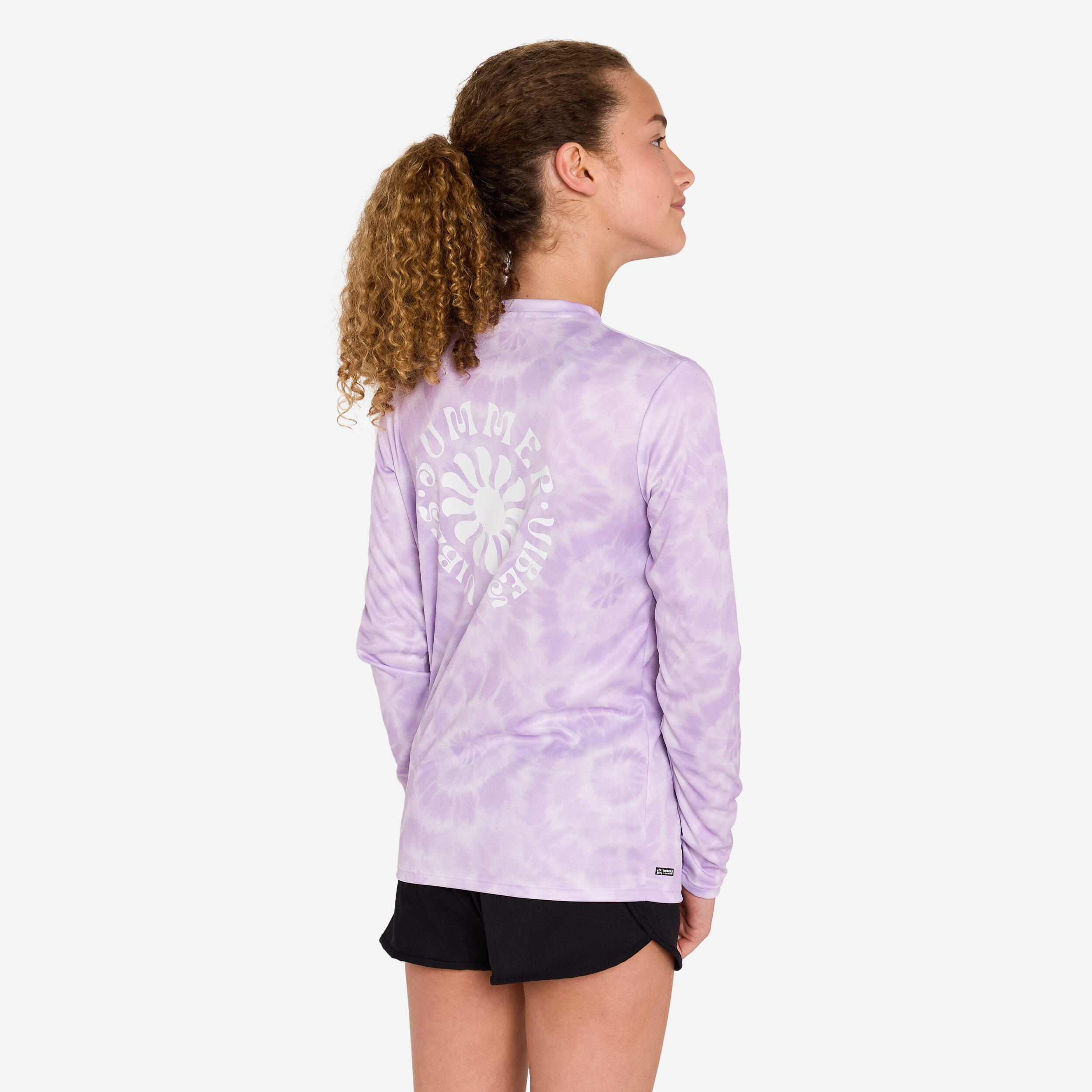 UV-Shirt Surfen Kinder langarm Vibes 100 lila 3/5