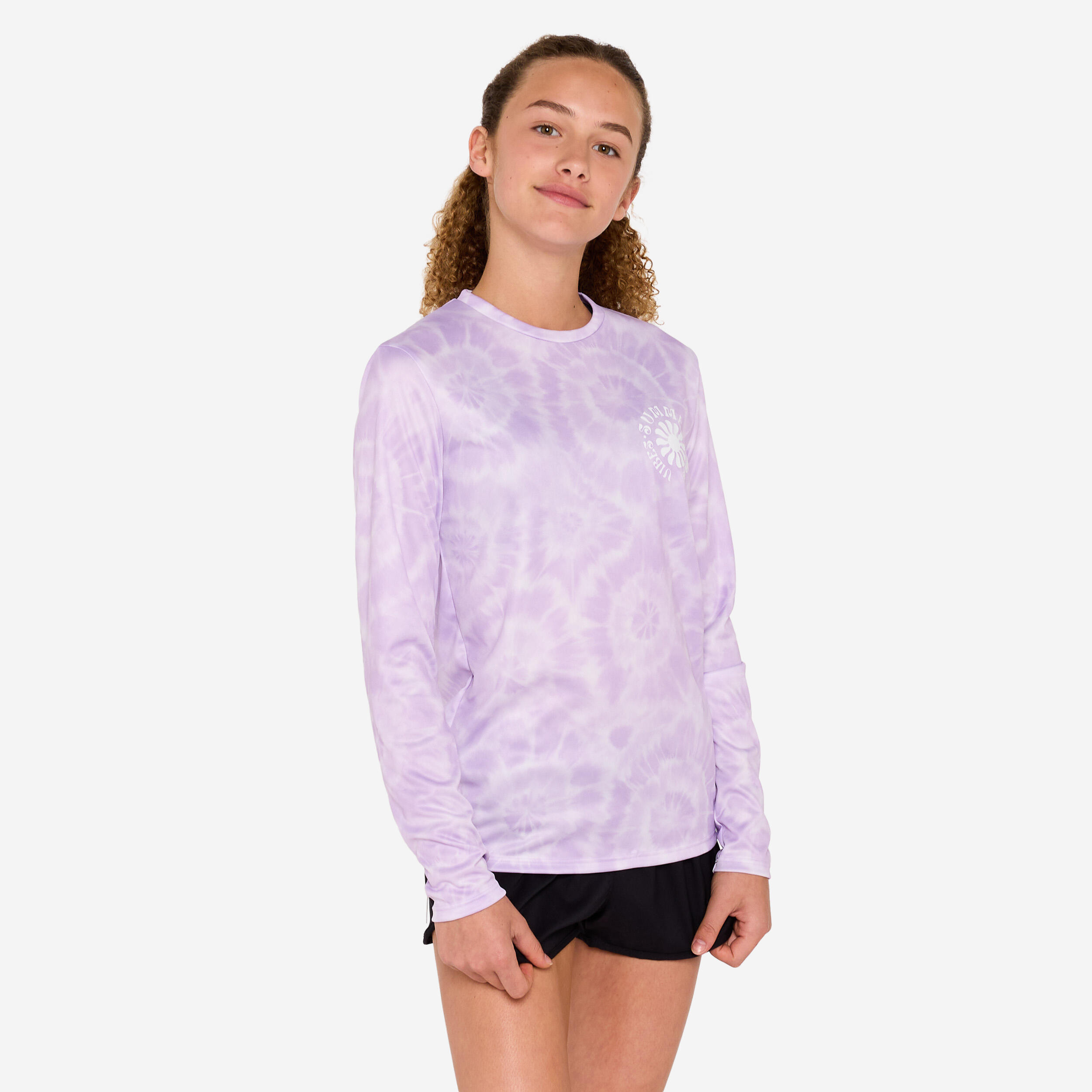 UV-Shirt Surfen Kinder langarm Vibes 100 lila 2/5