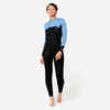 Women’s surfing back zip 3/2 wetsuit 500 - Black and blue