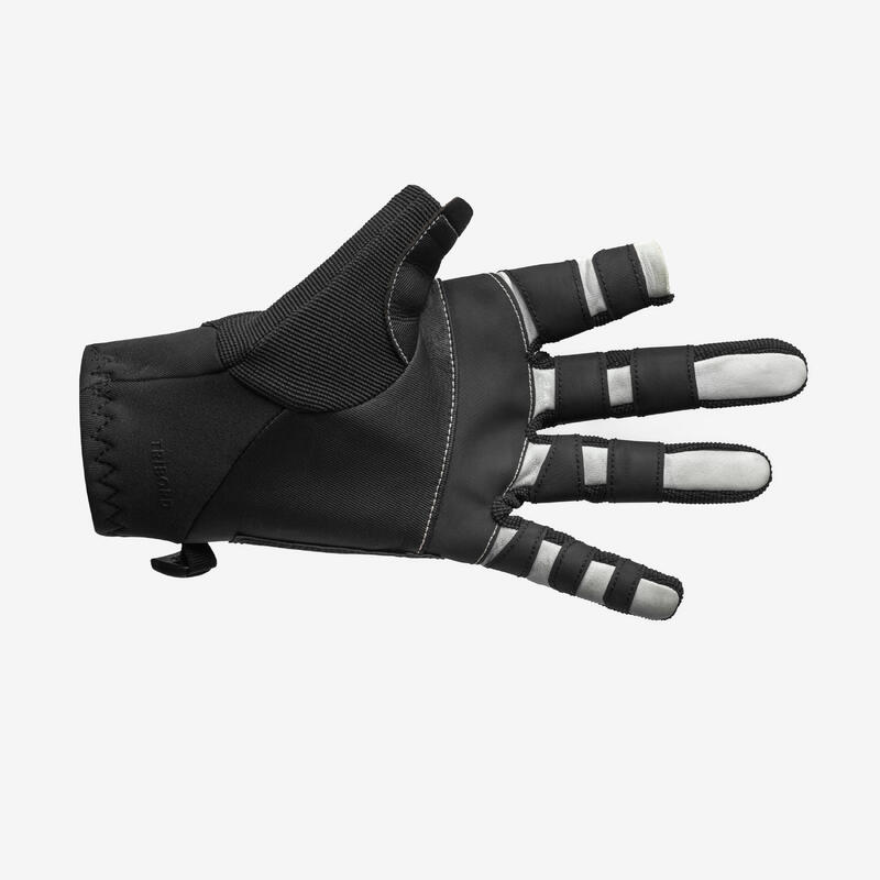 Gants de voile Adulte 2 doigts coupés - Sailing 900 noir