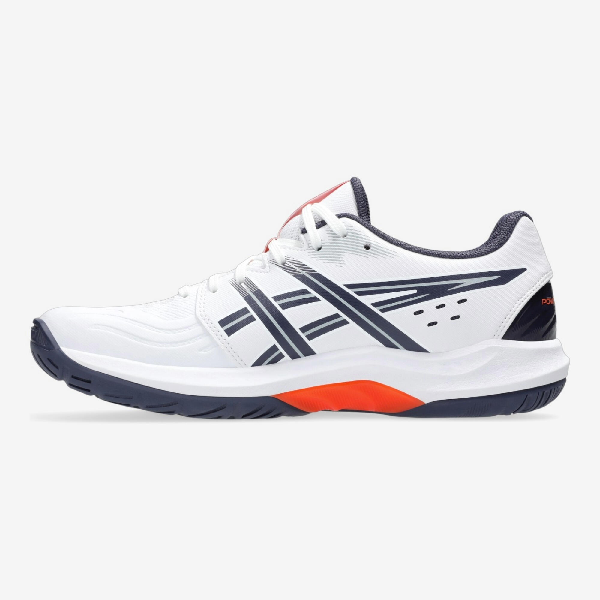 Sabatilles d'handbol adult - Asics Powerbreak FF blanc / taronja 3/4