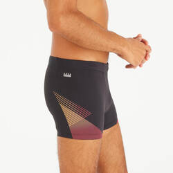 Men’s swimming boxer - 500 Fiti black tria red