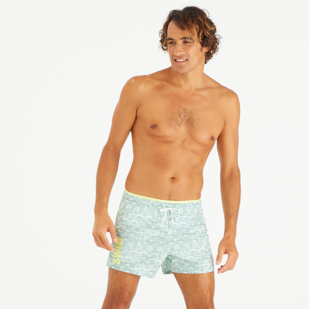 Short de bain court natation Homme - 100 cray kaki