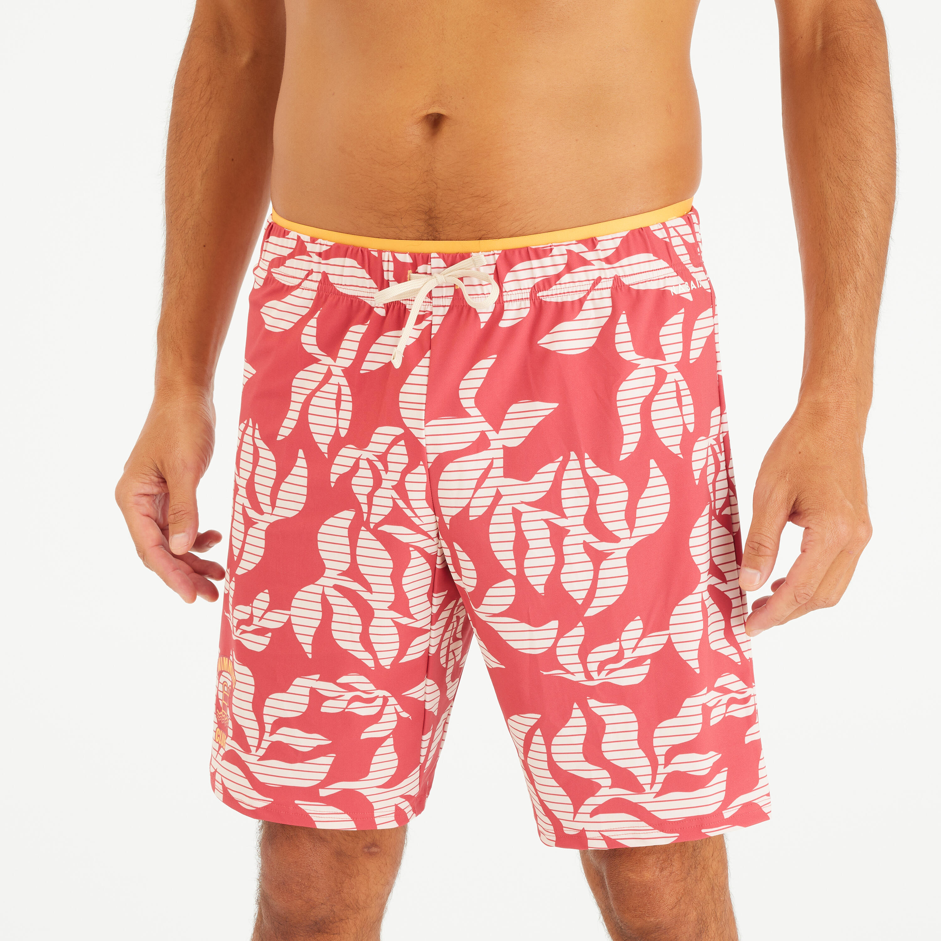 Men’s swimming long swim shorts - 100 orga red