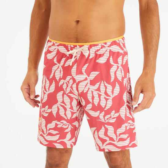 Short de bain long natation Homme - 100 orga rouge