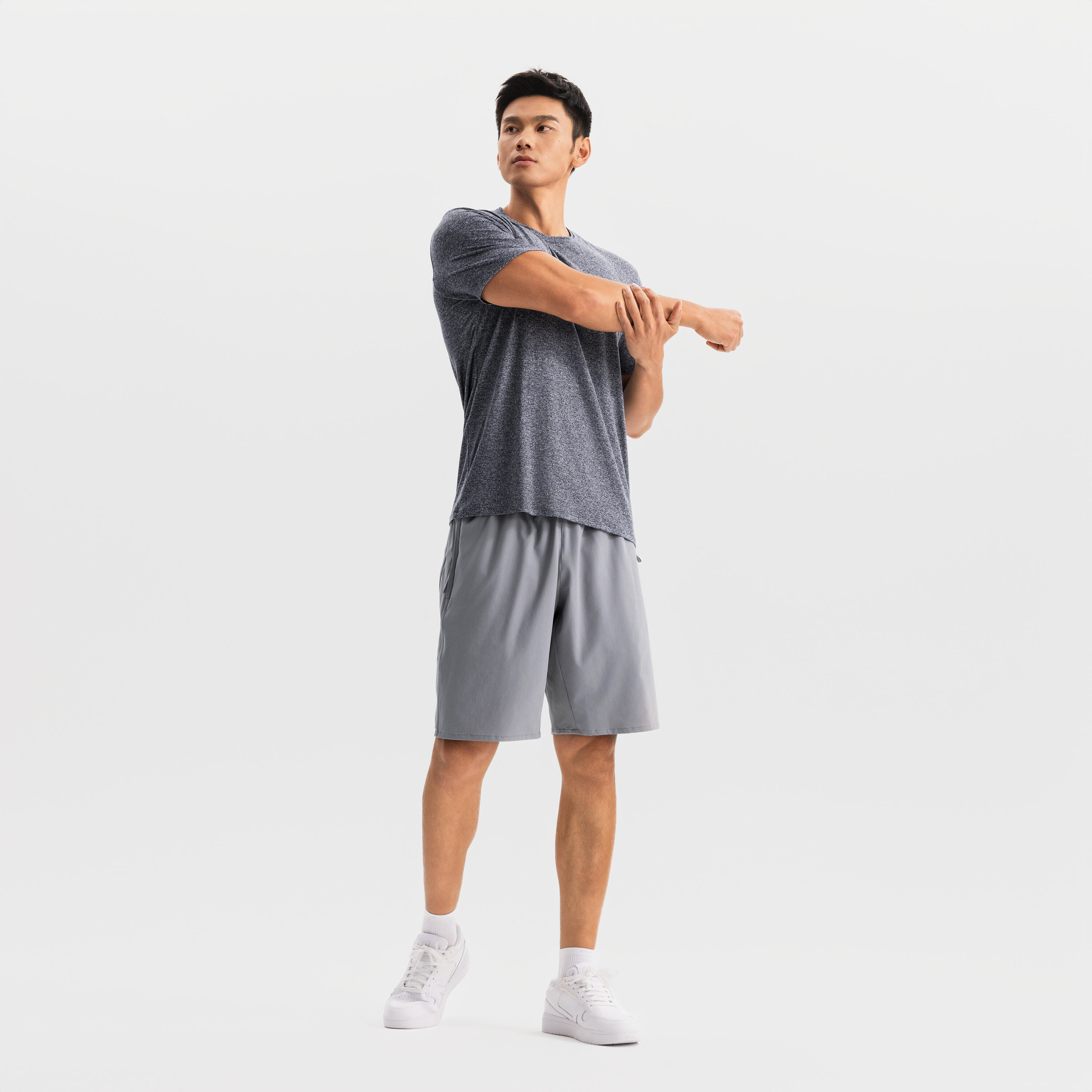 Short de fitness gris para hombre 500 8/9