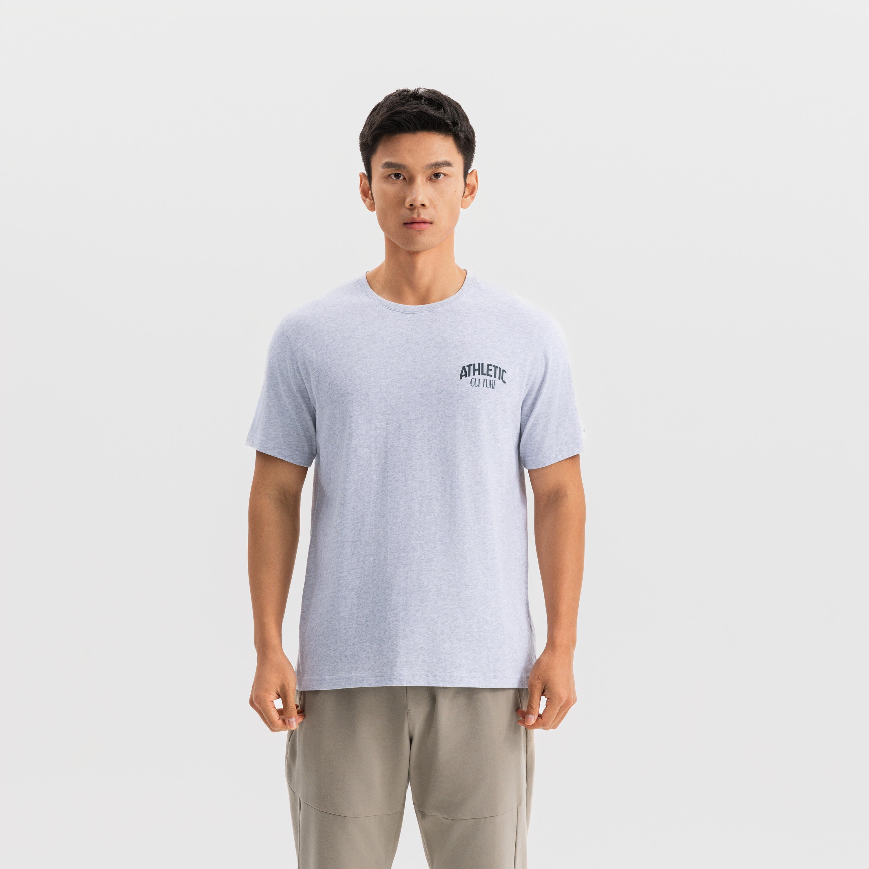 Men's Cotton Training T-Shirt Cosmeto - Pearl Grey