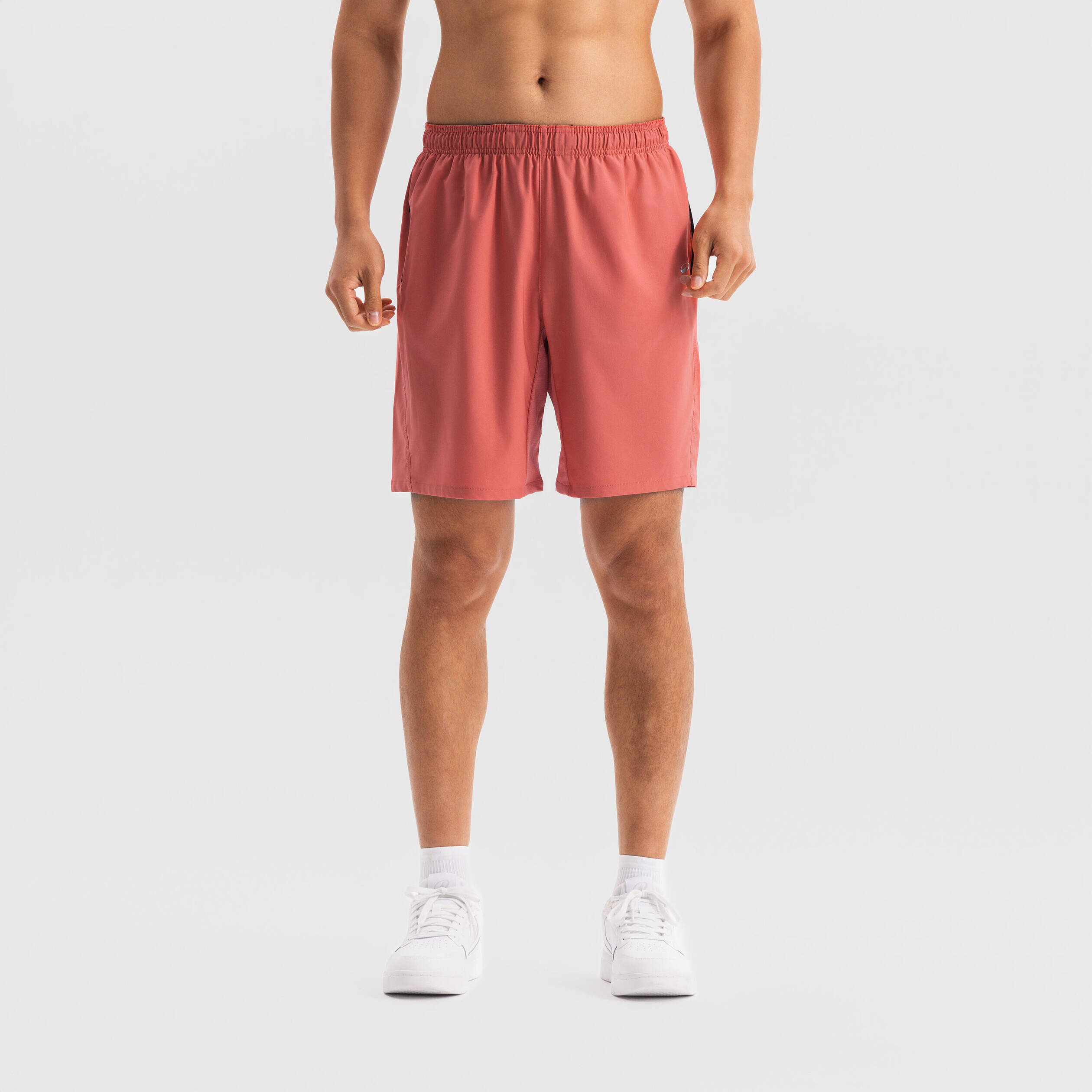 Men Gym Shorts Stretchable, Quick Dry with Zip Pockets - Pomelo Pink