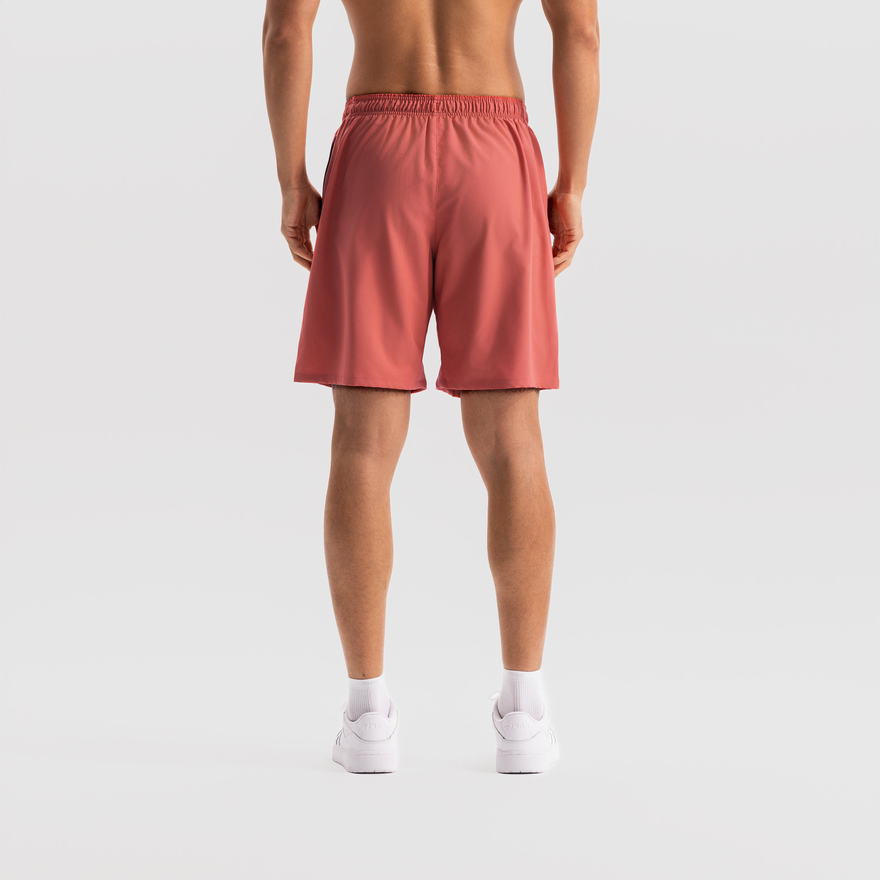 Men Gym Shorts Stretchable, Quick Dry with Zip Pockets - Pomelo Pink