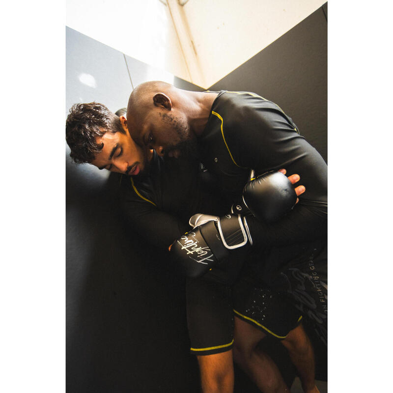 Bluză Rashguard pentru MMA și grappling Negru-Galben Bărbați