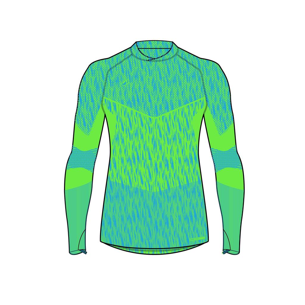 Unisex Long-Sleeved Seamless Thermal Football Base Layer Top Keepdry Neon Green