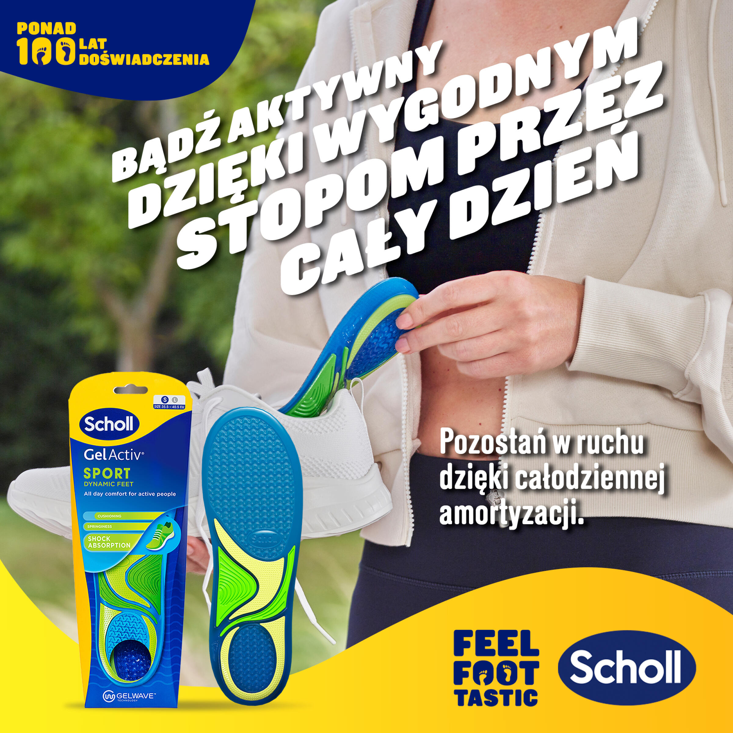 Wkładki do butów Scholl GelActiv® SPORTOWE S (35,5-40,5) 3/8