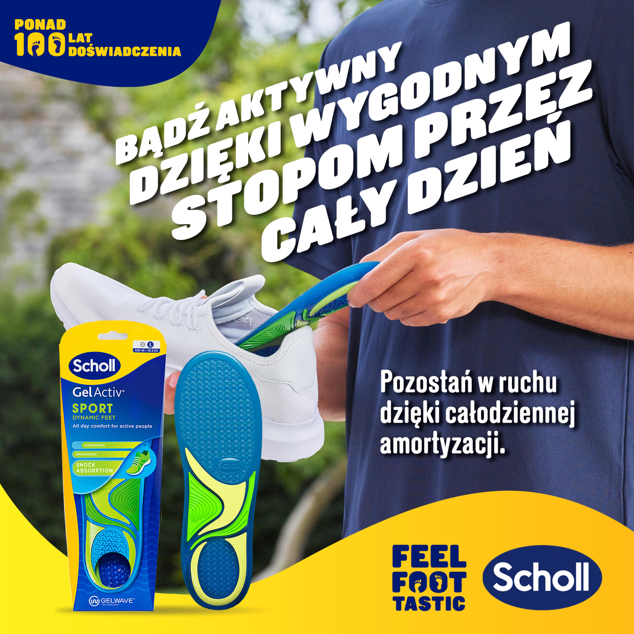 Wkładki do butów Scholl GelActiv® SPORTOWE L (40-46,5) 3/8