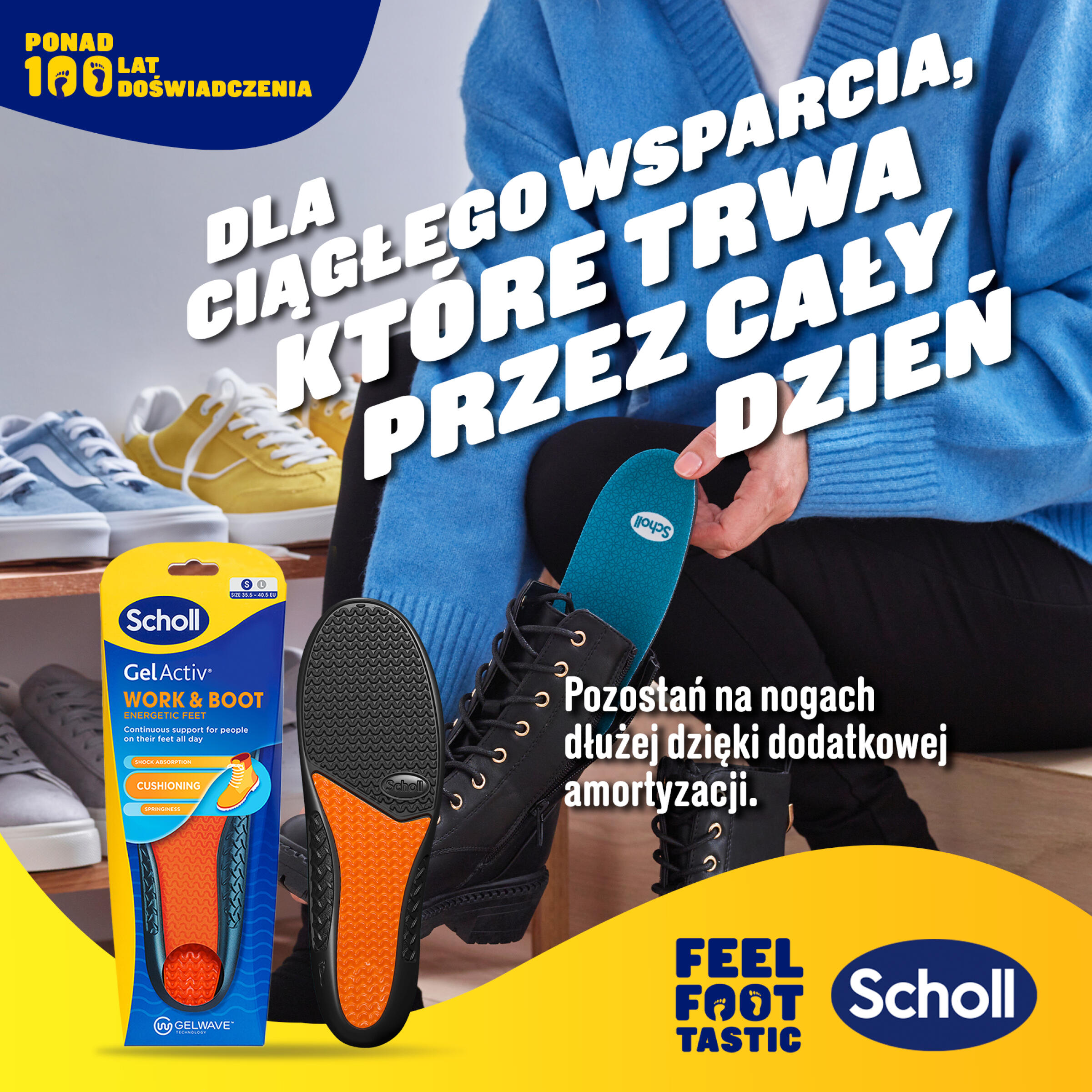 Wkładki do butów Scholl GelActiv® DO PRACY S (35,5-40,5) 3/8