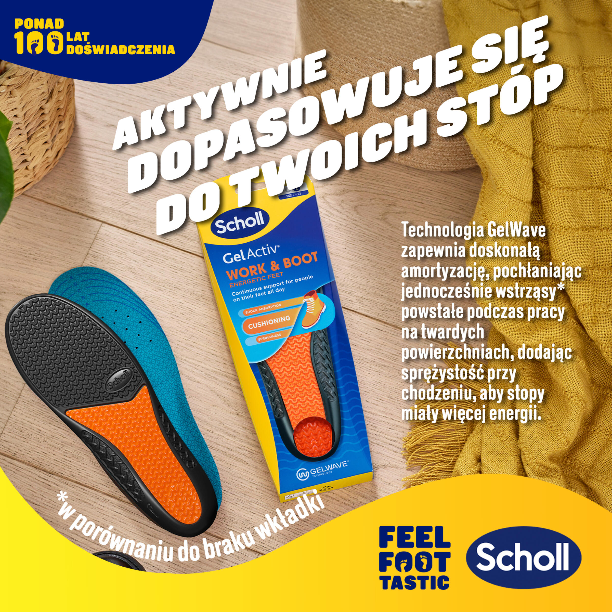 Wkładki do butów Scholl GelActiv® DO PRACY L (40-46,5) 4/8