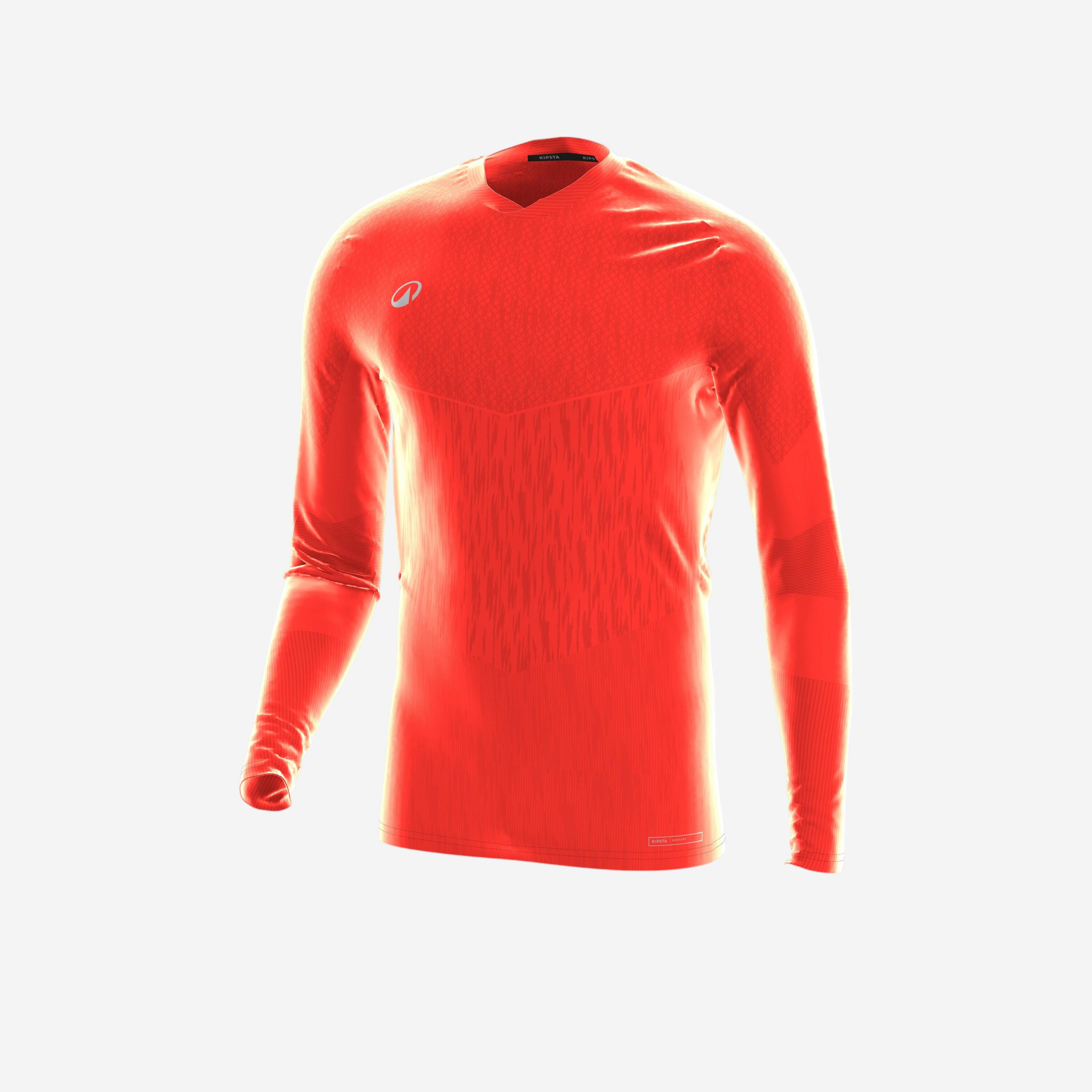 Unisex Football Long-Sleeved Seamless Thermal Base Layer Top Keepdry Neon Orange 10/11