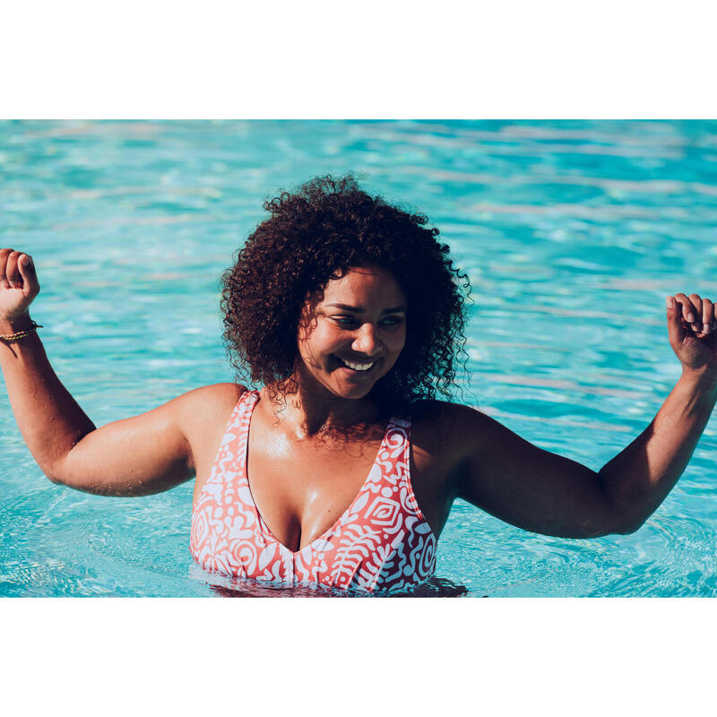 Maillot de bain 1 pièce aquafitness Femme - Rosy rouge