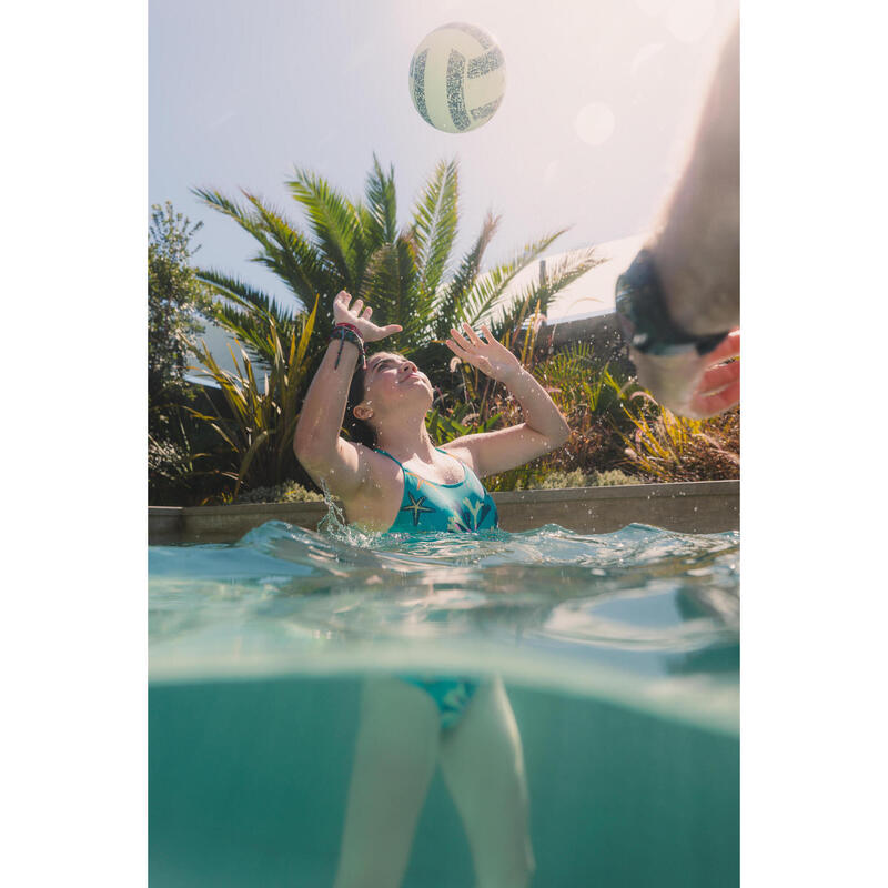 Maillot de bain 1 pièce natation Fille - 100 Lila ataa pupu turquoise