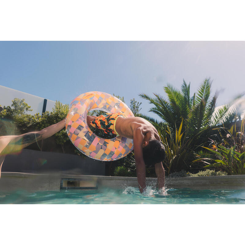 Short de bain long natation Garçon - 100 Hotu orange