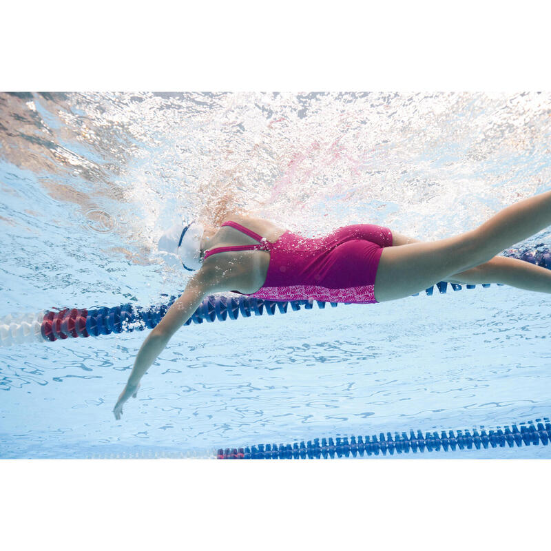 Maillot de bain 1 pièce shorty natation Fille - 100 Vega ataa pink