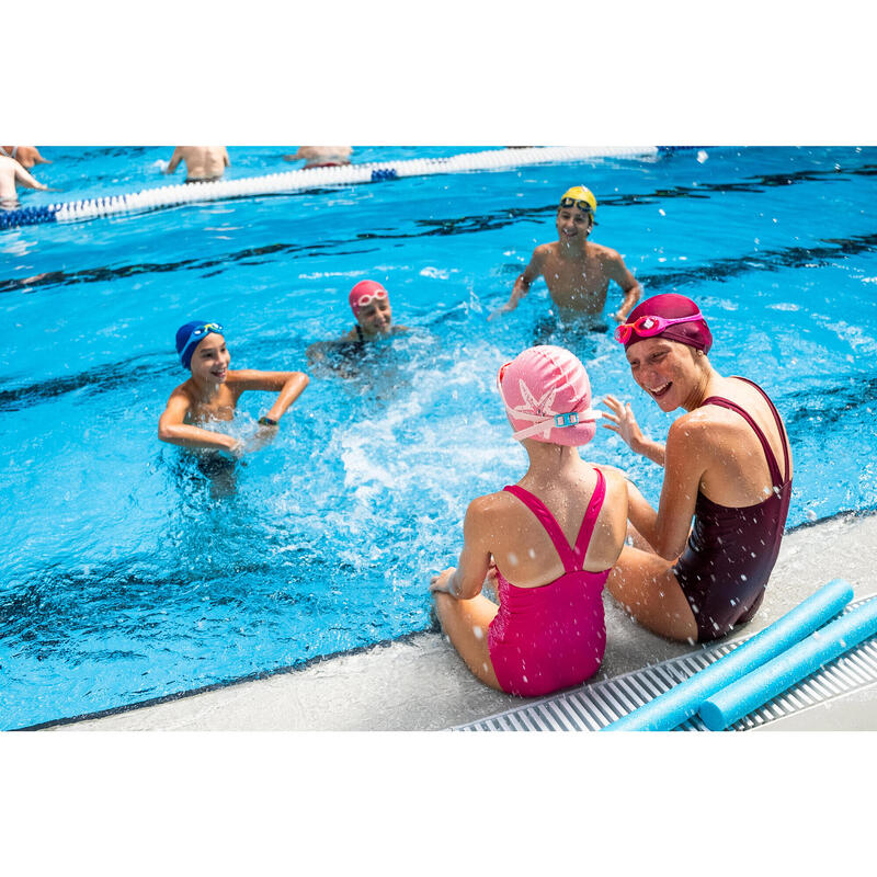 Lunettes De Natation XBASE - Verres Clairs - Taille Junior - Rose Orange