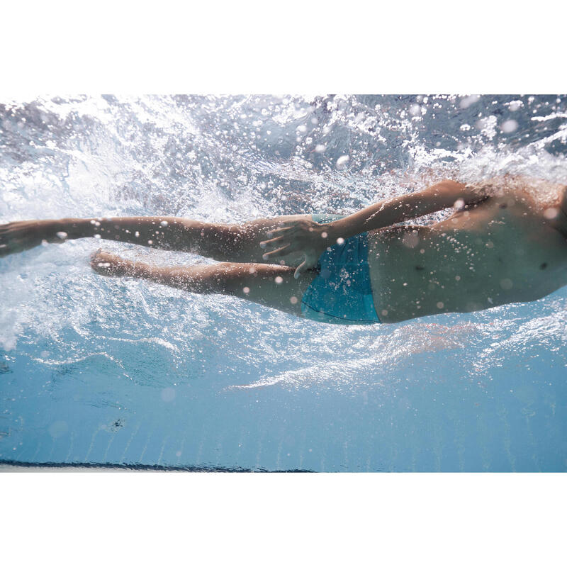 Maillot boxer de bain natation Garçon - 500 Fitib anoi turquoise
