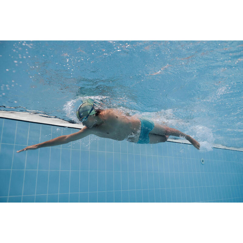 Maillot boxer de bain natation Garçon - 500 Fitib anoi turquoise