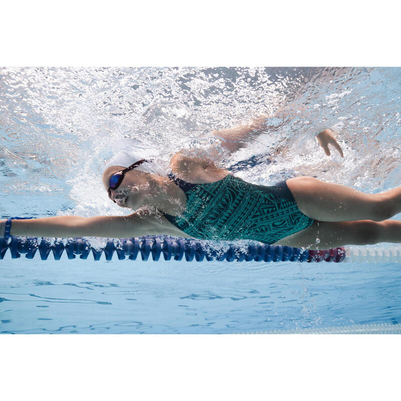 Maillot de bain 1 pièce natation Fille - 500 Kamyleon fatu turquoise
