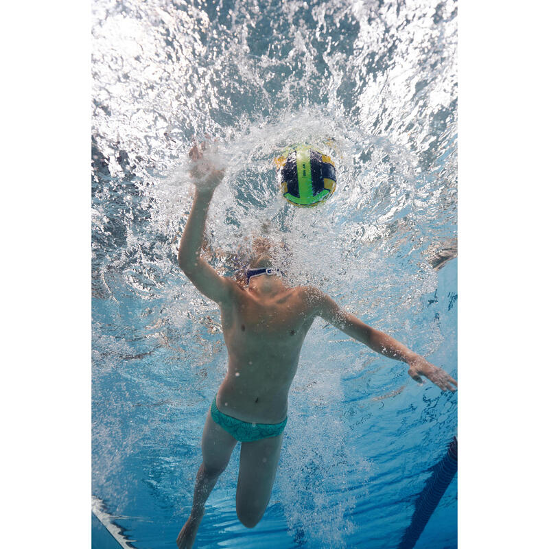 Slip de baie water polo 500 Tiki Turcoaz Băieți