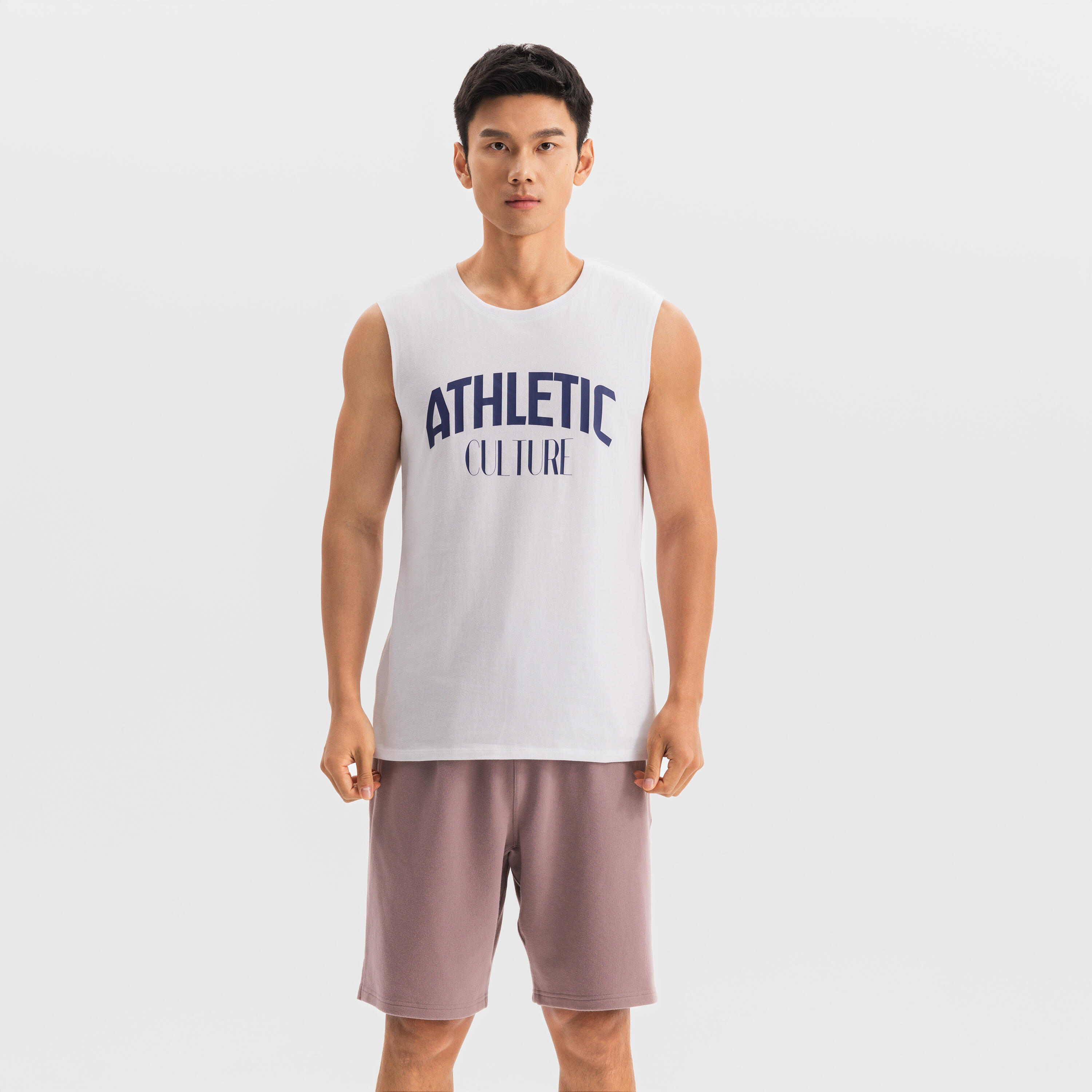 Men's Cotton Training Tank Top Cosmeto 500 - Ultra White