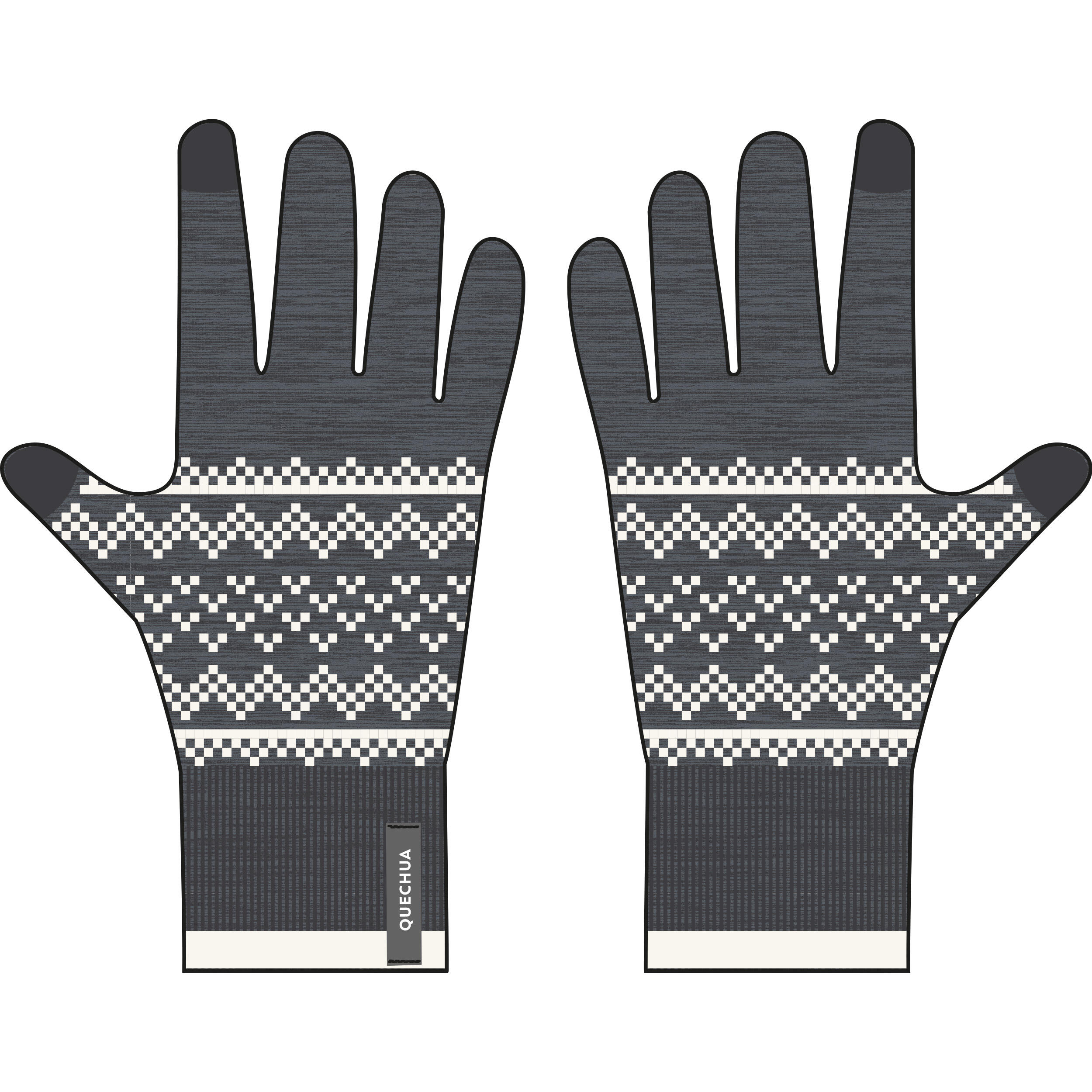 QUECHUA Handschuhe Kinder Gr. 110–164 cm touchscreenfähig Strick – Hike100 grau/weiß | 03608392773839 QUECHUA Handschuhe Kinder Gr. 110–164 cm touchscreenfähig Strick – Hike100 grau/weiß | 03608392773839