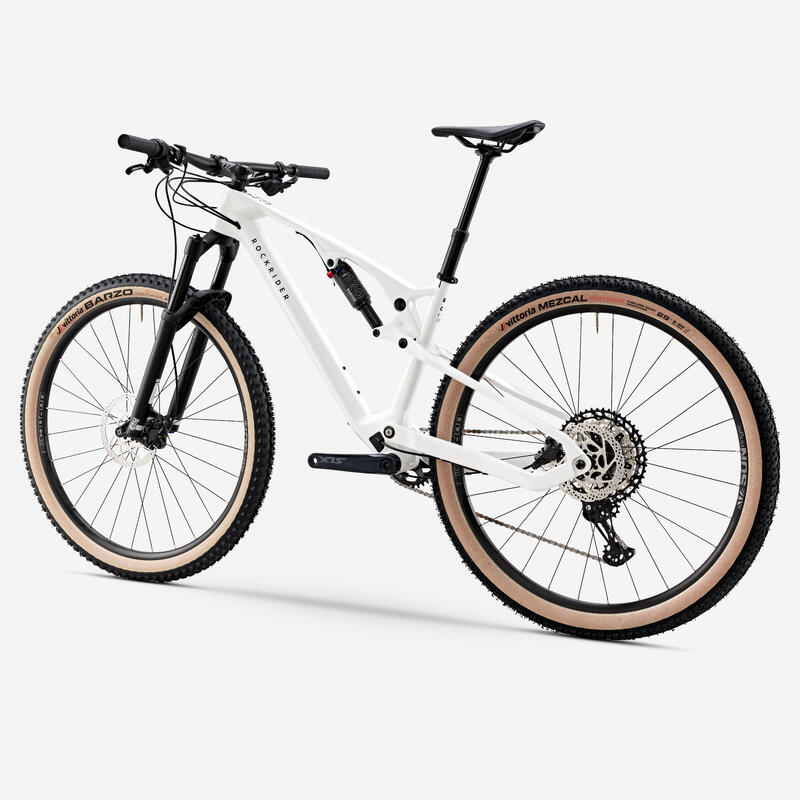 Vélo VTT tout suspendu XC cadre carbone RACE 900 S, Blanc