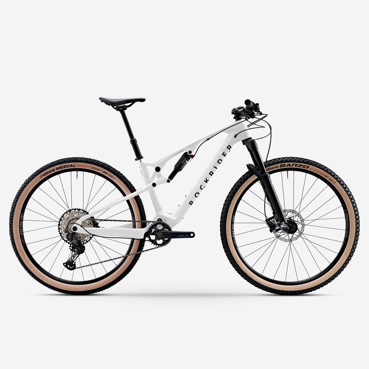 Vélo VTT tout suspendu XC cadre carbone RACE 900 S, Blanc