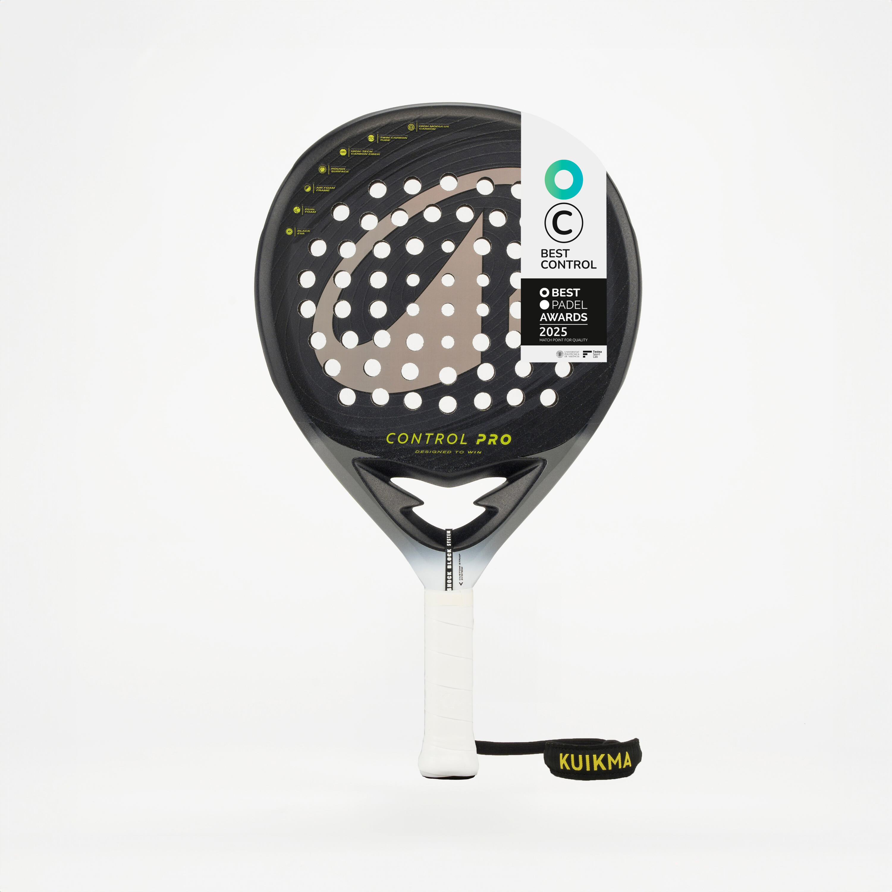 Raquete de padel adulto - kuikma control pro com custom strap system