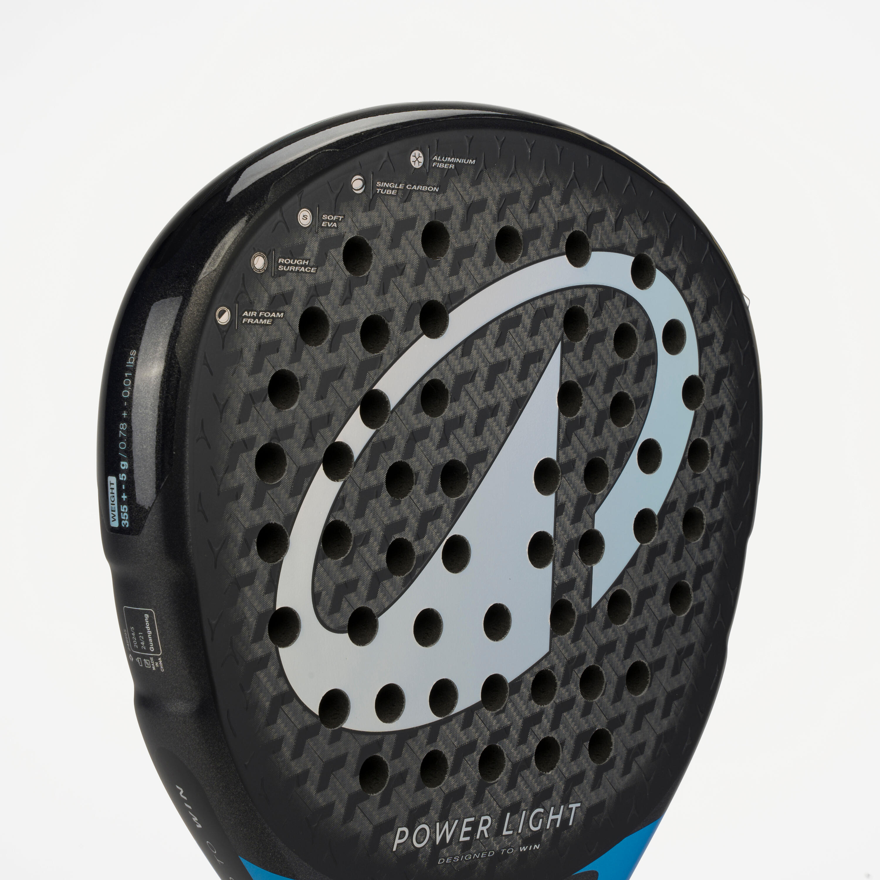 Padelracket PR900 Power Light zwart/blauw 5/8